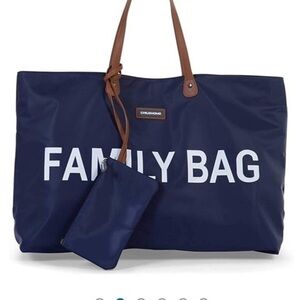 Childhome Family Bag Baby Diaper Bag Hospital Bag Navy Magnetic Closure Tote